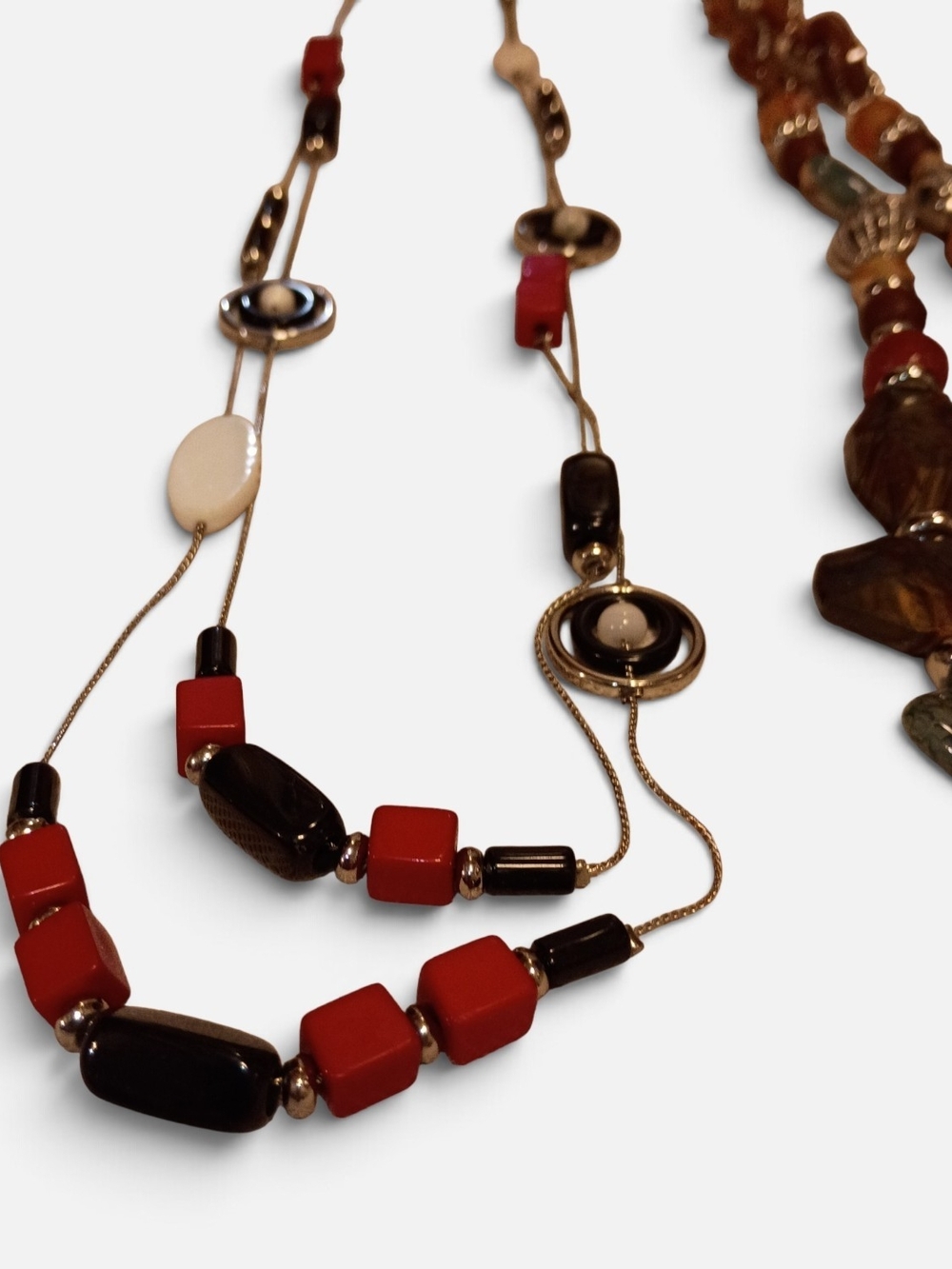 Chico's Multi-Necklace Set with Red, Green, Blue & Gold Accents - Picture 2 of 6